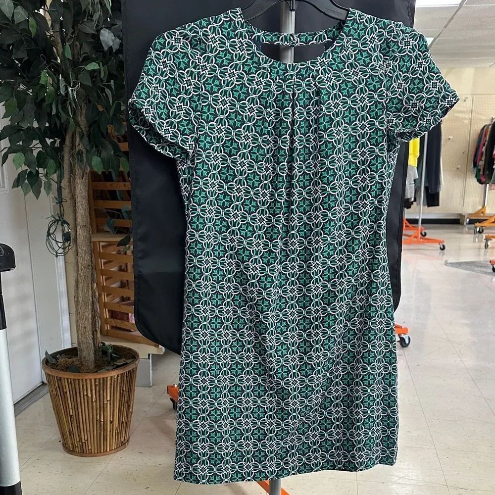 J. Crew Teal and White Floral Mini Dress